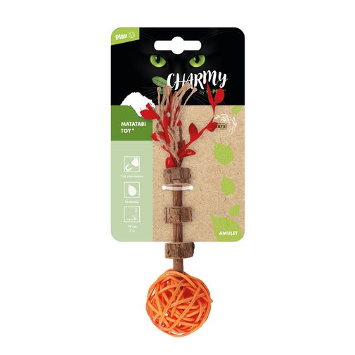 Charmy Juguete Matatabi Amuleto Naranja Gato M-pets 18 x 5.5 x 5 cm