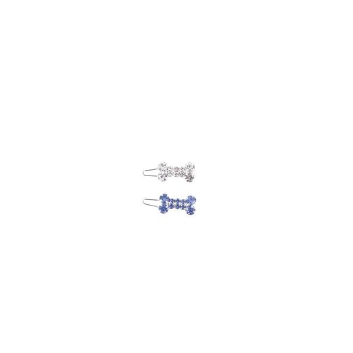 Clip Hueso Azul/Blanco Glam mascotas M-pets 3 × 1 cm