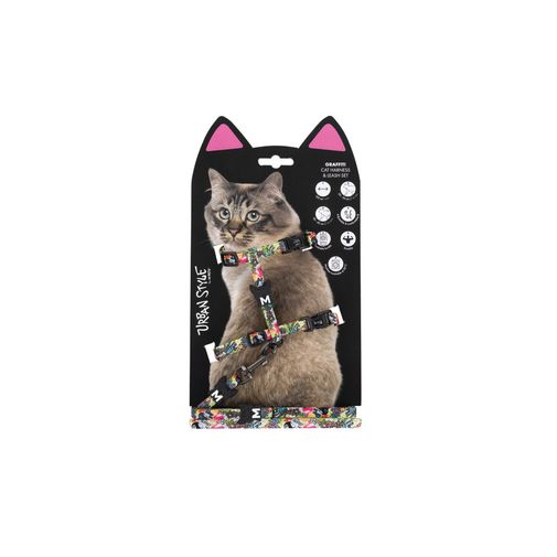 Arnés/Correa Graffi Gato M-pets Urban S