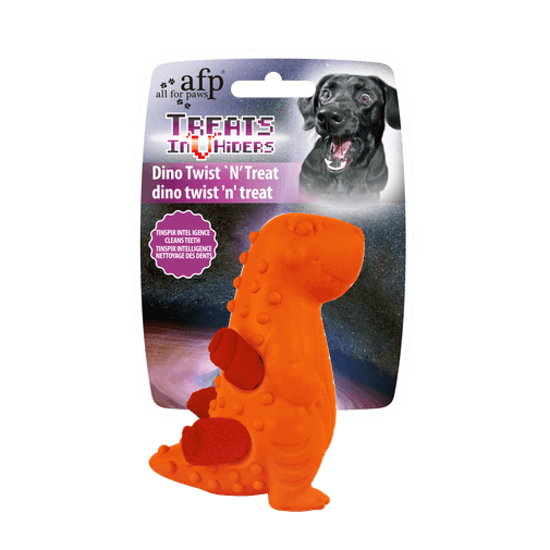 Dinosaurio Twist Treat Perro AFP Treat Hider 10,5 x 9 x 15,7 cm