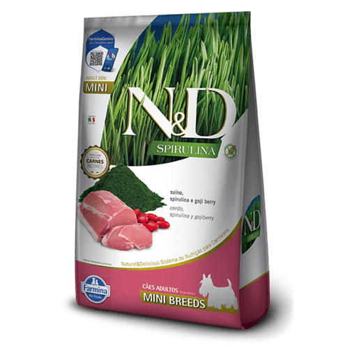 Alimento N&D Spirulina Can Suino Adt Mini 2 kg
