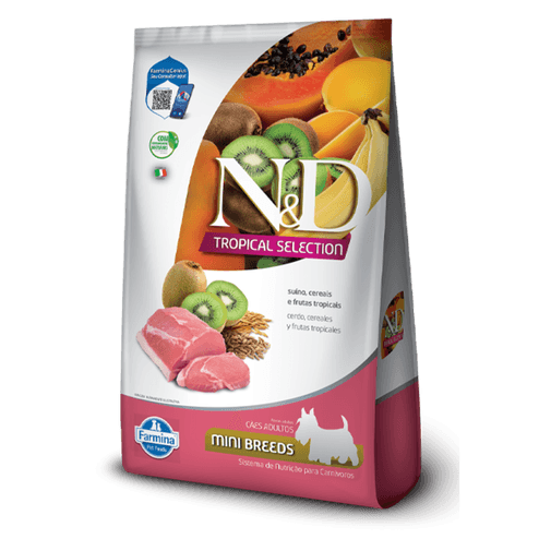 Alimento N&D Tropical Can Suino Adt Mini 2 + 0,5 kg