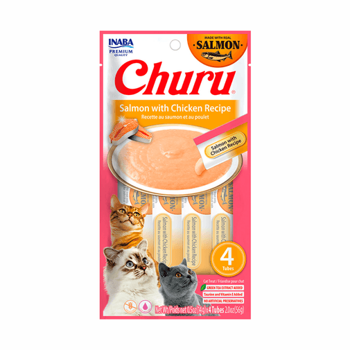 Snack Churu Salmón y Pollo para Gato 4 x 14 g