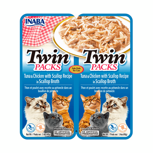 Snack Twin Pack Atún Pollo y Vieira para Gato Inaba 2 x 40 g