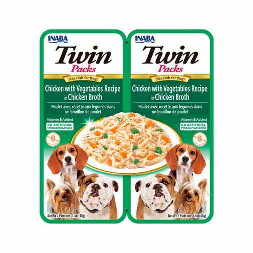 Snack Twin Pack Pollo y Vegetales para Perro Inaba 2 x 40 g