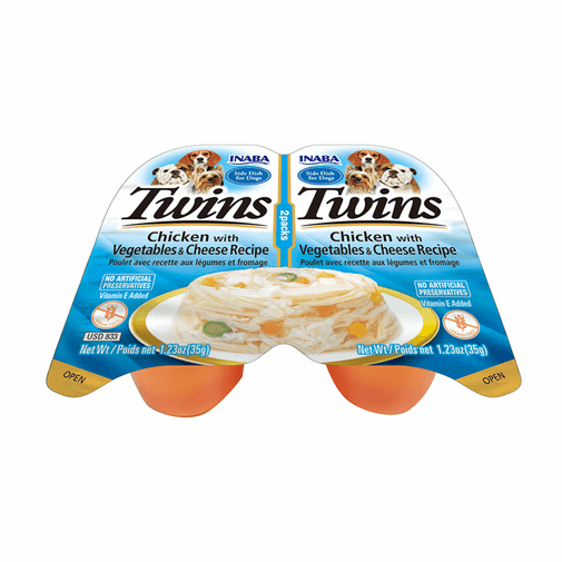 Snack Dog Twins Pollo Vegetales y Queso para Perro Inaba 2 x 35 g