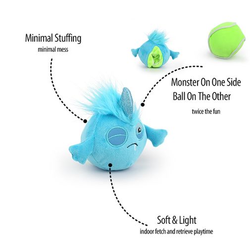 Pelota reversible Monster tipo tenis Meta Ball para perro AFP Único